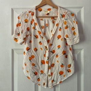 Anthropologie citrus fruit blouse - size xs / 0